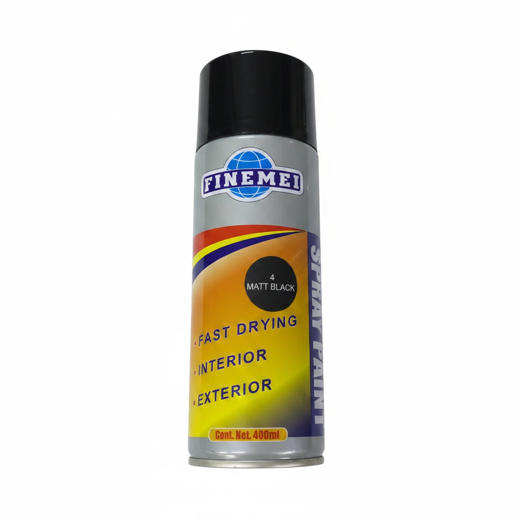 Spuitbus FINEMEI #4 Mat Zwart 400ML